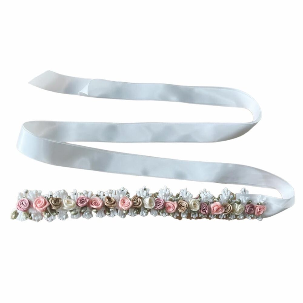 8923 Embroidered Sash Belt Floral Wedding Sash Bridesmaid Sash